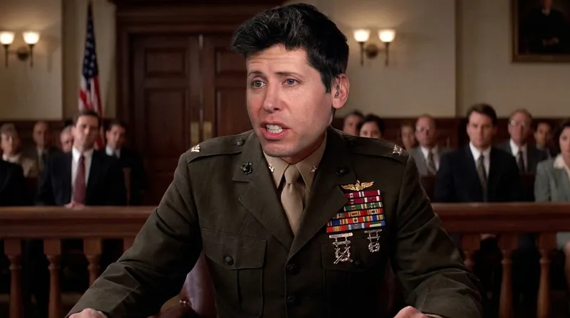 AI-generated image of the courtroom cross-examination
