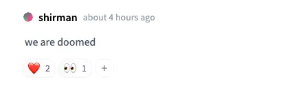 Comment from user shirman: we are doomed.