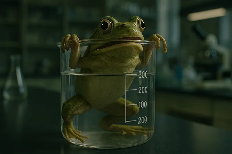 Alarmed frog